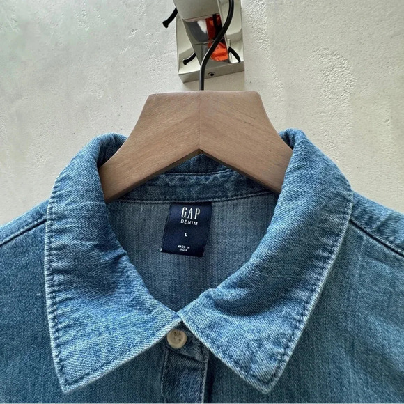 Gap Kids || Denim Chambray Dress Large 9-10 - Picture 3 of 6